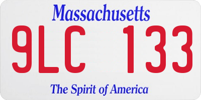MA license plate 9LC133