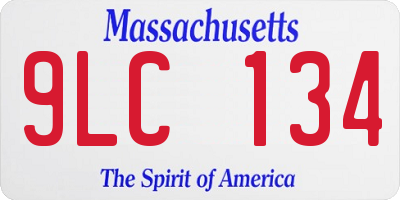 MA license plate 9LC134