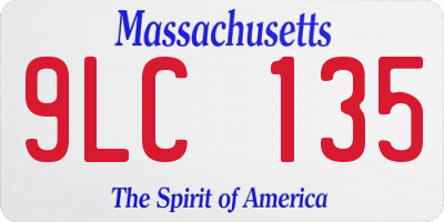MA license plate 9LC135