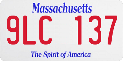 MA license plate 9LC137