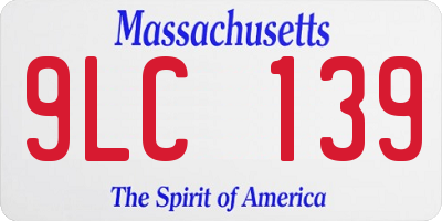MA license plate 9LC139