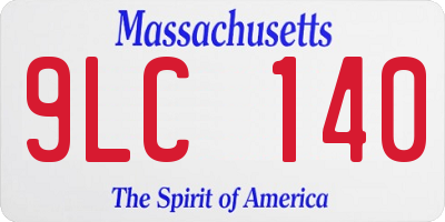 MA license plate 9LC140