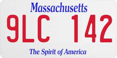 MA license plate 9LC142