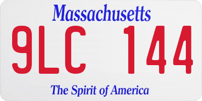 MA license plate 9LC144