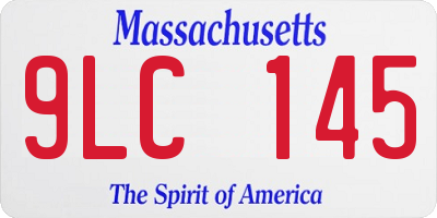 MA license plate 9LC145