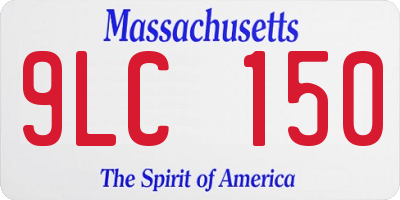 MA license plate 9LC150