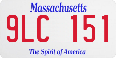 MA license plate 9LC151