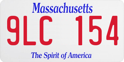 MA license plate 9LC154