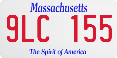 MA license plate 9LC155