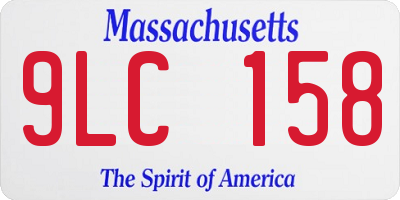 MA license plate 9LC158
