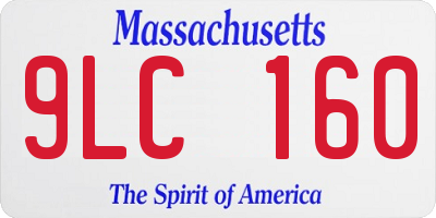 MA license plate 9LC160