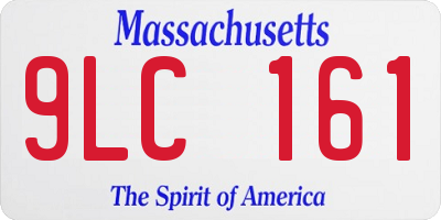 MA license plate 9LC161