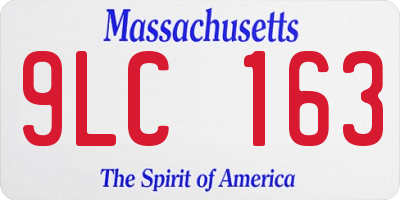 MA license plate 9LC163