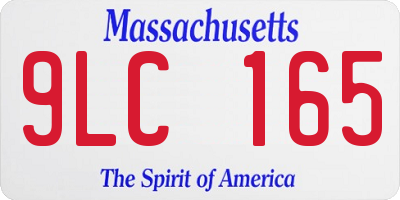 MA license plate 9LC165