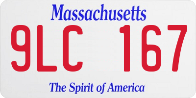 MA license plate 9LC167
