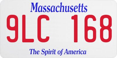 MA license plate 9LC168