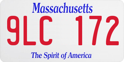 MA license plate 9LC172