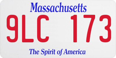 MA license plate 9LC173