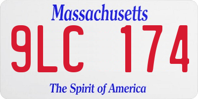 MA license plate 9LC174