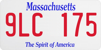 MA license plate 9LC175