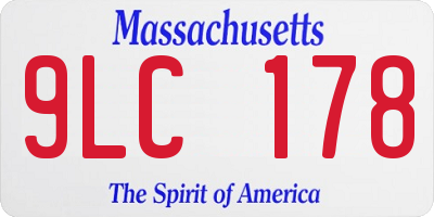 MA license plate 9LC178