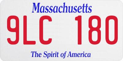 MA license plate 9LC180