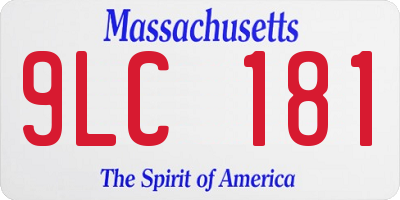 MA license plate 9LC181