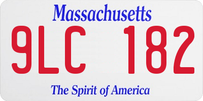 MA license plate 9LC182