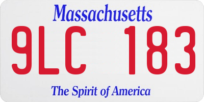 MA license plate 9LC183