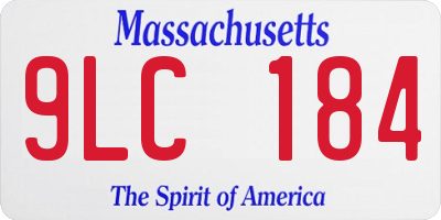 MA license plate 9LC184