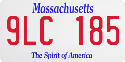 MA license plate 9LC185