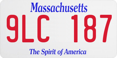 MA license plate 9LC187
