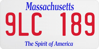 MA license plate 9LC189