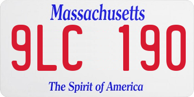 MA license plate 9LC190