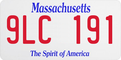 MA license plate 9LC191