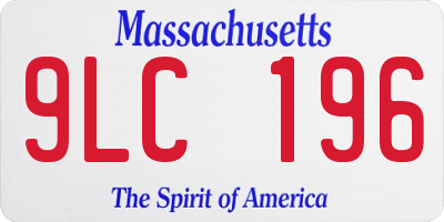 MA license plate 9LC196
