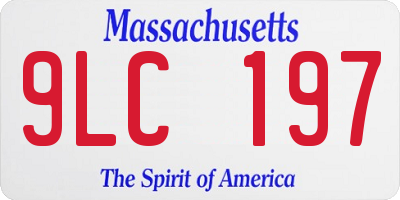 MA license plate 9LC197