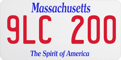 MA license plate 9LC200