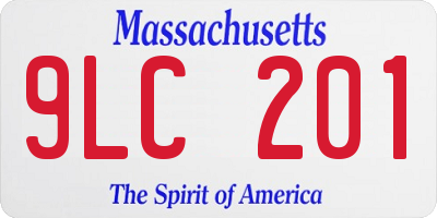 MA license plate 9LC201