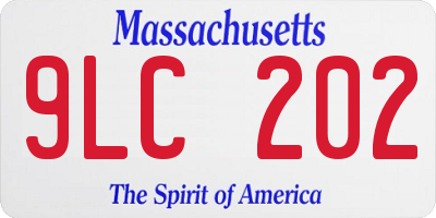 MA license plate 9LC202