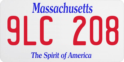 MA license plate 9LC208