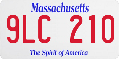 MA license plate 9LC210