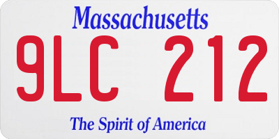 MA license plate 9LC212