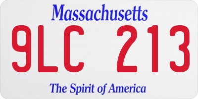 MA license plate 9LC213