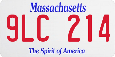 MA license plate 9LC214