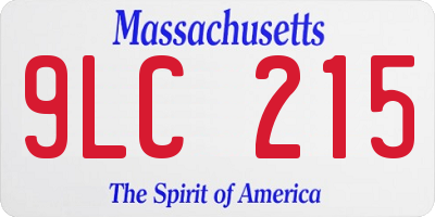 MA license plate 9LC215