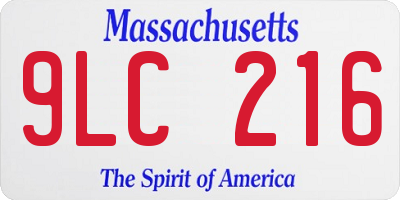 MA license plate 9LC216