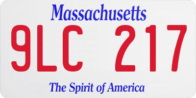 MA license plate 9LC217