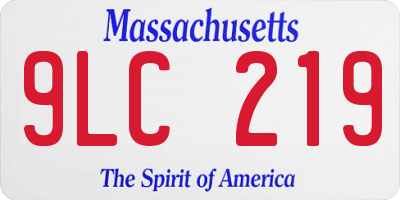 MA license plate 9LC219