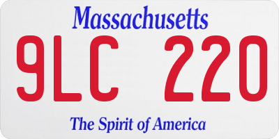 MA license plate 9LC220